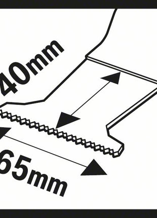 Brzeszczot do cięcia wgłębnego BOSCH AII 65 APC Szerokość 65 mm Głębokość cięcia wgłębnego 40 mm ( 8000346282 )