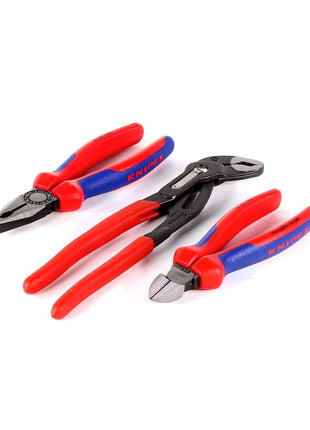 KNIPEX  - Zangenset mit 1x Kombizange, 1x Seitenschneider und 1x Rohrzange ( Bestseller-Paket 00 20 09 V01 ) - Toolbrothers