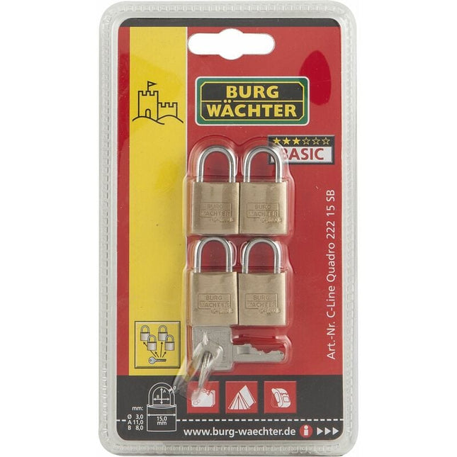 BURG-WÄCHTER padlock set Quadro 222 40 shackle thickness 6 mm shackle height 22 mm ( 8000428783 )