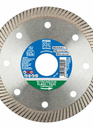 PFERD Disque à tronçonner diamanté DG SG Ø 125 mm Alésage 22,23 mm ( 8000429371 )