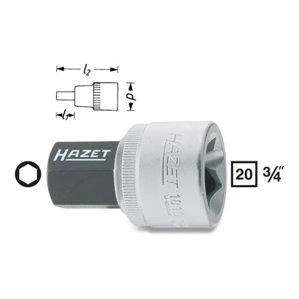 Toma hexagonal HAZET 1010 3/4 ″ ( 8000466338 )
