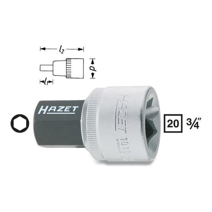 Toma hexagonal HAZET 1010 3/4 ″ ( 8000466338 )