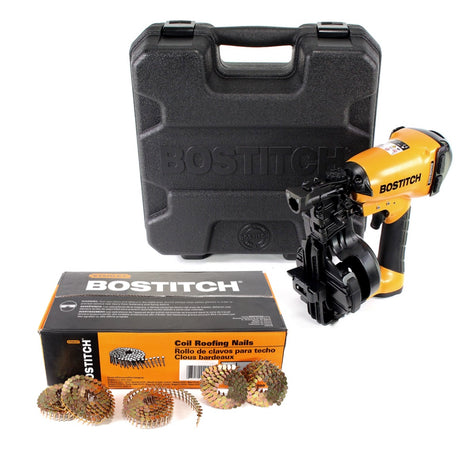 Bostitch RN46K-1-E CT Dachpappnagler Druckluftnagler Coil nailer 45mm + 7200 Dachpappnagel + Koffer - Toolbrothers