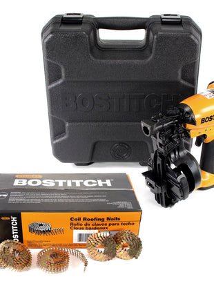 Bostitch RN46K-1-E CT Dachpappnagler Druckluftnagler Coil nailer 45mm + 7200 Stk. Dachpappnagel + Koffer - Toolbrothers