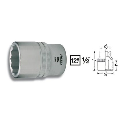 Toma HAZET 900Z 1/2 ″ 12-cuadrada ( 8000466657 )