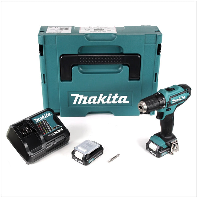Makita DF 331 DSAJ Akku Bohrschrauber 10,8V 30Nm im Makpac mit 2x BL1020B 2,0Ah Akku und DC10SA Ladegerät - Toolbrothers