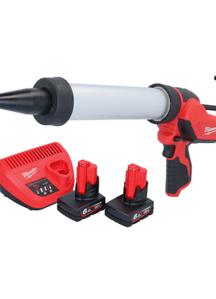 Pistolet à cartouche de batterie Milwaukee M12 PCG/400A-602 12 V 400 ml + 2x batteries 6,0 Ah + chargeur