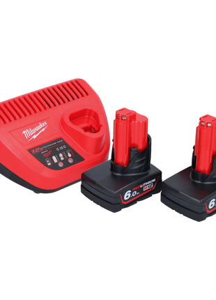 Pistola de cartuchos a batería Milwaukee M12 PCG/400A-602 12 V 400 ml + 2x baterías 6,0 Ah + cargador