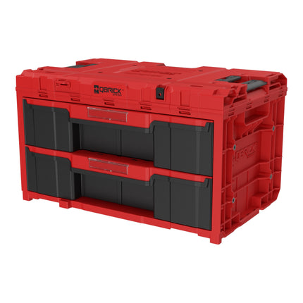 Qbrick System ONE Drawer 2 Toolbox 2.0 RED Ultra HD Niestandardowa skrzynka narzędziowa 587 x 380 x 340 mm 29 l z dwiema szufladami
