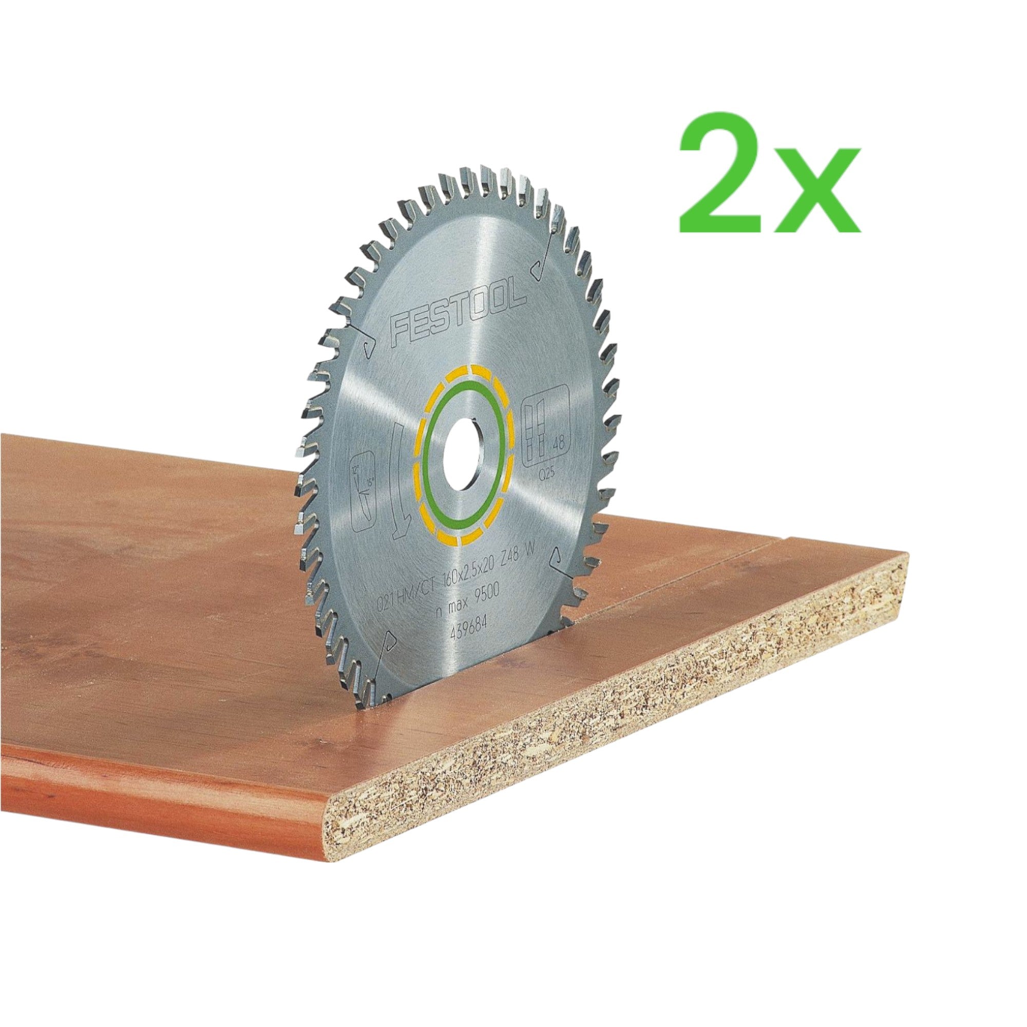 Festool HW 190x2 8x30 W48 Kreissaegeblatt WOOD FINE CUT 2 Stk 2x 486297 190 x 2 8 x 30 mm 48 Zaehne fuer Vollholz beschichtete furnierte Platten 0 - toolbrothers