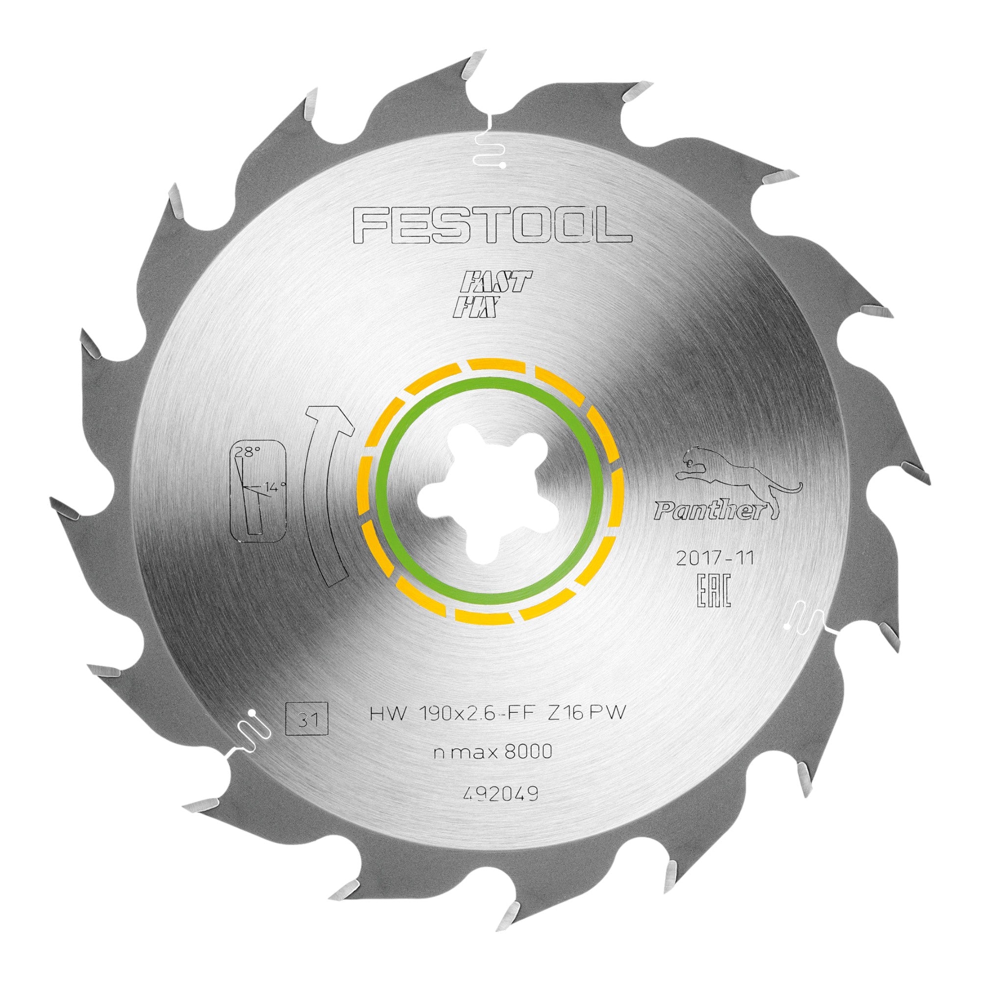 Festool HW 190x2 6 FF PW16 Kreissaegeblatt WOOD RIP CUT 4 Stk 4x 492049 190 x 2 6 mm 16 Zaehne fuer zur Faser verlaufende Vollholz Laengsschnitte 1 - toolbrothers