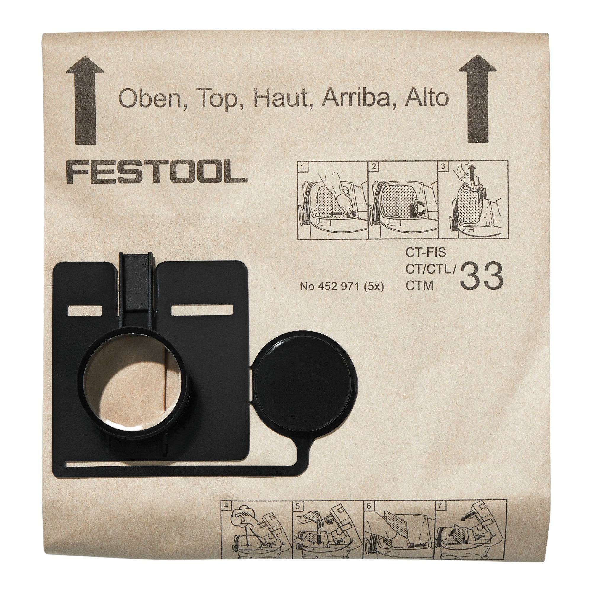 Festool FIS CT 33 5 Filtersack 5 Stk 452971 fuer Absaugmobil CT 33 0 - toolbrothers