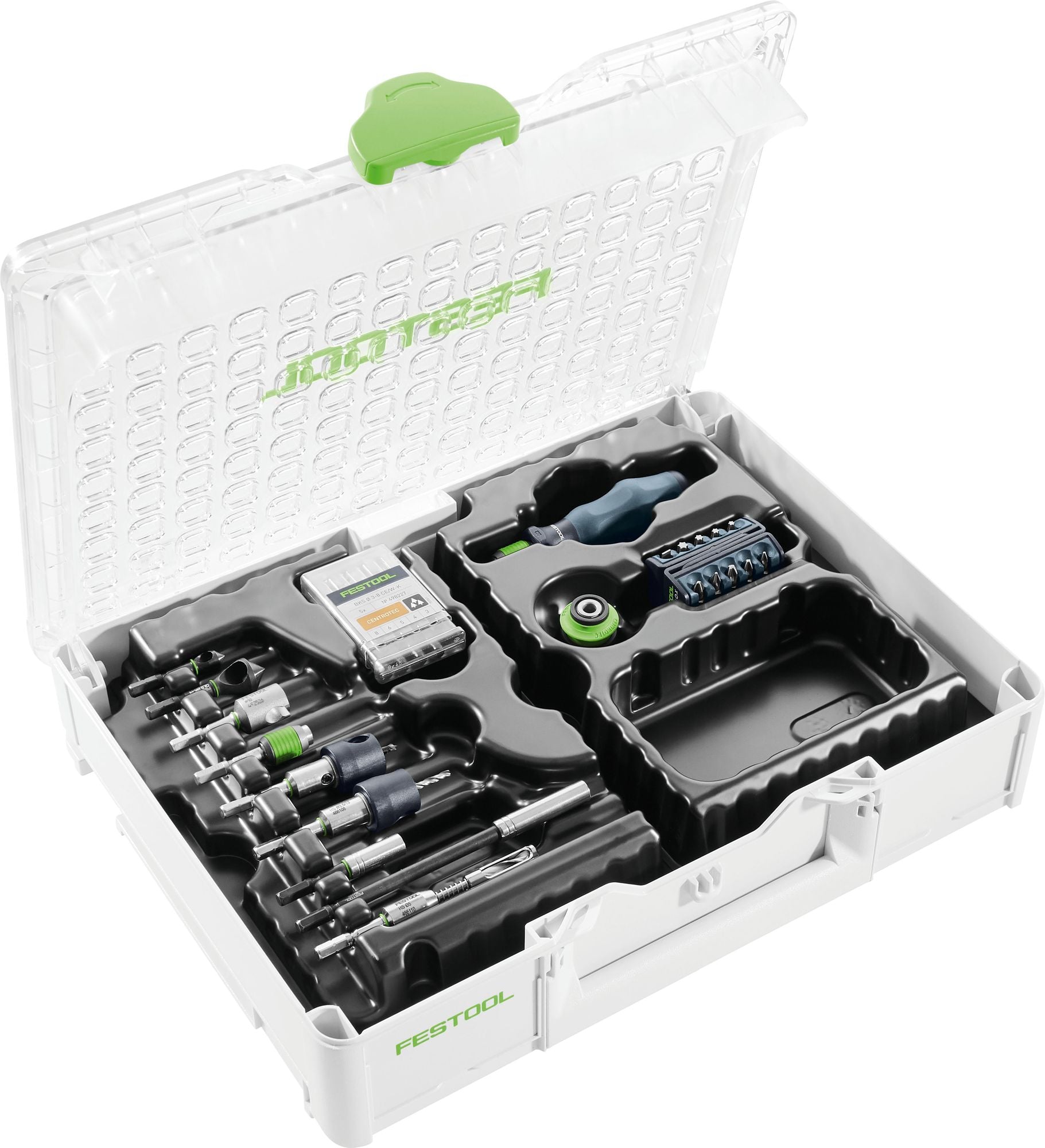 Festool SYS3 M 89 ORG CE-SORT paquete de montaje (576804) para taladro atornillador de batería y taladro atornillador de percusión de batería Festool con soporte FastFix y portaherramientas WH-CE CENTROTEC