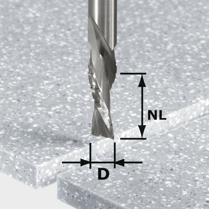 Festool HW Spi D12/42 LD ss S12 fresa de desbaste y acabado (492656) para OF 1400, OF 2000, OF 2200