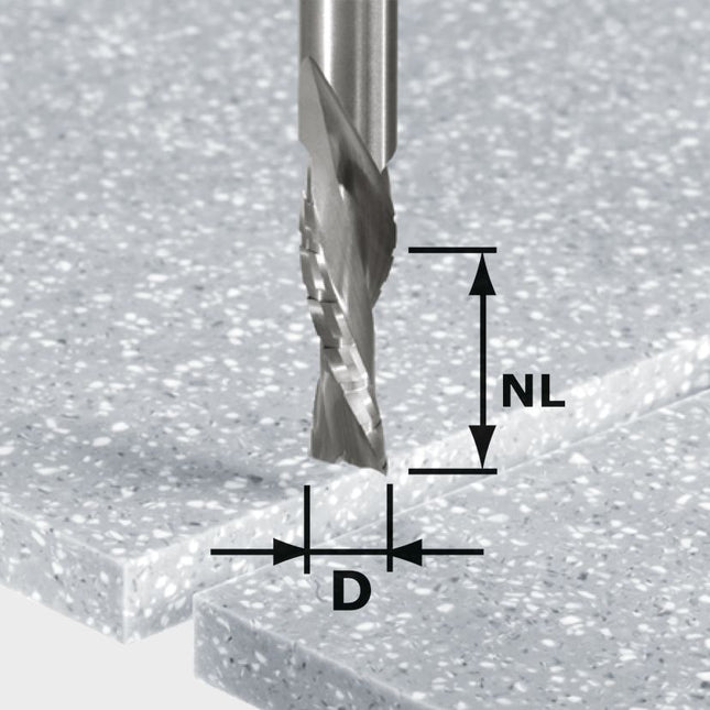 Festool HW Spi D12/42 LD ss S12 fresa de desbaste y acabado (492656) para OF 1400, OF 2000, OF 2200