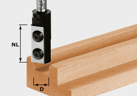 Festool HW D16/30 S8 insertos de fresado de ranuras (492716) para OF 900, OF 1000, OF 1010, OF 1010 R, OF 1400, OF 2000, OF 2200