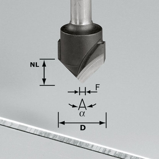 Fresadora de ranuras en V Festool HW S8 D18-90°/Alu (491444) para fresadoras