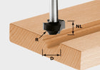 Fresa de cuarto de barra Festool HW S8 D23/R6 (491007) para OF 900, OF 1000, OF 1010, OF 1010 R, OF 1400, OF 2000, OF 2200