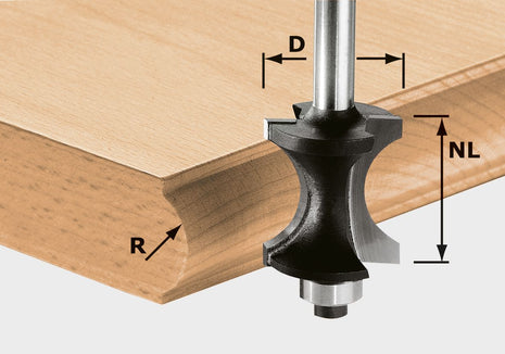 Fresa de media varilla Festool HW S8 D30/28 (491139) para OF 900, OF 1000, OF 1010, OF 1400, OF 2000, OF 2200