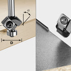 Festool S8 HW 45° D27 12x12 KL insertos cortadores de chaflán (499807) para OF 1010, OF 1010 R, OFK 700, MFK 700