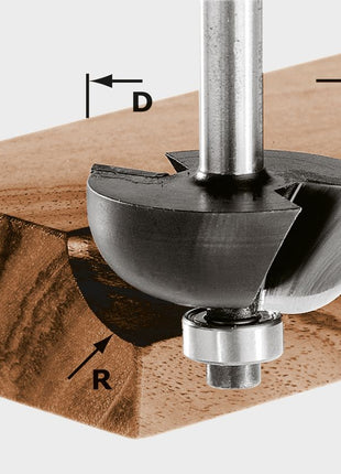 Festool HW S8 D28.7/R8 KL fresa de ranuras (491019) para OF 900, OF 1000, OF 1010, OF 1010 R, OF 1400, OF 2000, OF 2200