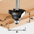 Festool HW S8 D38.1/R6.35/R6.35 fresa de doble radio (491030) para OF 900, OF 1000, OF 1010, OF 1010 R, OF 1400, OF 2000, OF 2200