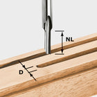 Fresa ranuradora Festool HS S8 D 4/15 (490942) para OF 900, OF 1000, OF 1010, OF 1010 R, OF 1400, OF 2000, OF 2200