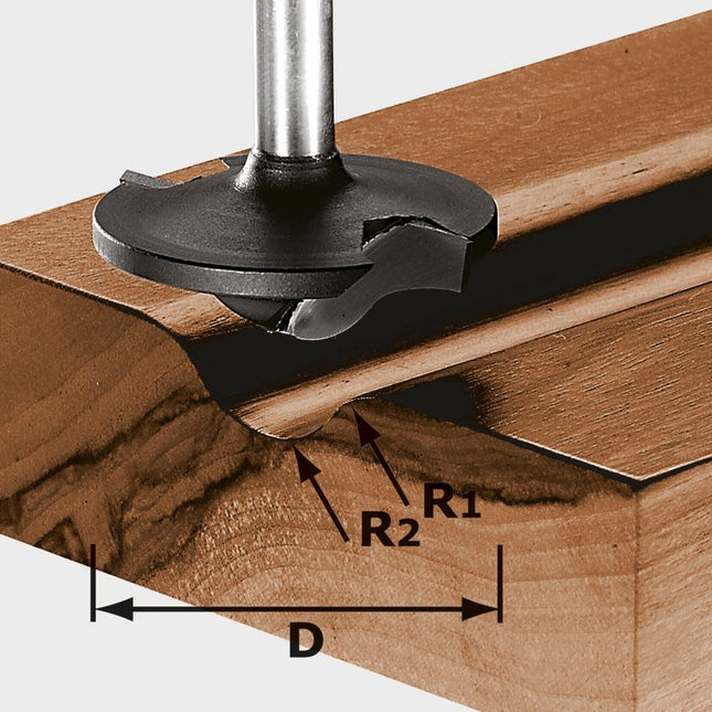 Festool HW S8 D42/13/R6+12 cortador de perfiles (491137) para OF 900, OF 1000, OF 1010, OF 1010 R, OF 1400, OF 2000, OF 2200