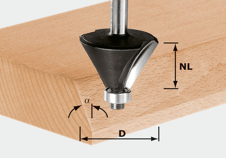 Fraise à chanfreiner Festool HW S12 D44/30/30° (491101) pour OF 1400, OF 2000, OF 2200