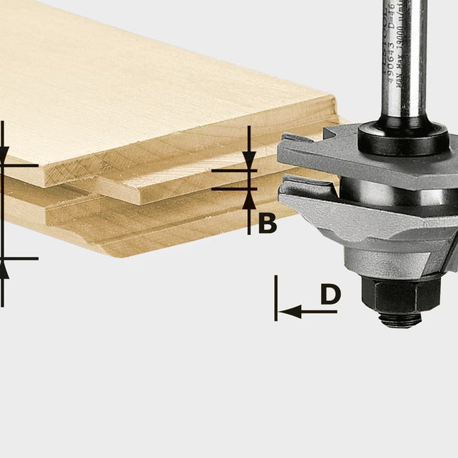 Festool HW S8 D46 x D12-FD cortador de resorte de perfil (490643) para OF 900, OF 1000, OF 1010, OF 1010 R, OF 1400, OF 2000, OF 2200