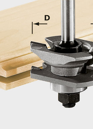 Fresa ranuradora de perfiles Festool HW S8 D46 x D12-NT (490645) para OF 900, OF 1000, OF 1010, OF 1010 R, OF 1400, OF 2000, OF 2200