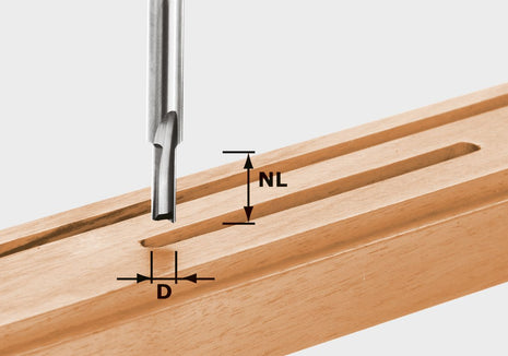 Fraise à rainurer Festool HW S8 D5/12 (490954) pour OF 900, OF 1000, OF 1010, OF 1010 R, OF 1400, OF 2000, OF 2200