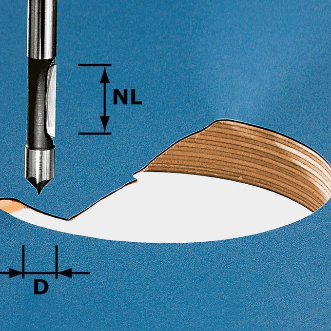 Broca Festool HW S8 D8/19 (491037) para OF 900, OF 1000, OF 1010, OF 1010 R, OF 1400, OF 2000, OF 2200