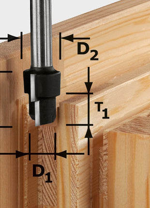 Fraise étagée Festool HW D20.3/12.3/9.3 S12 (492714) pour OF 1400, OF 2000, OF 2200