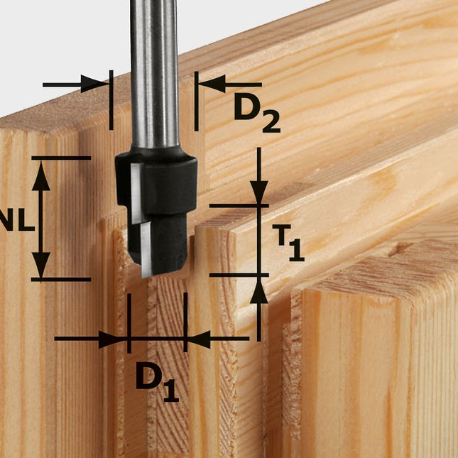 Fresa escalonada Festool HW D20.3/12.3/9.3 S12 (492714) para OF 1400, OF 2000, OF 2200
