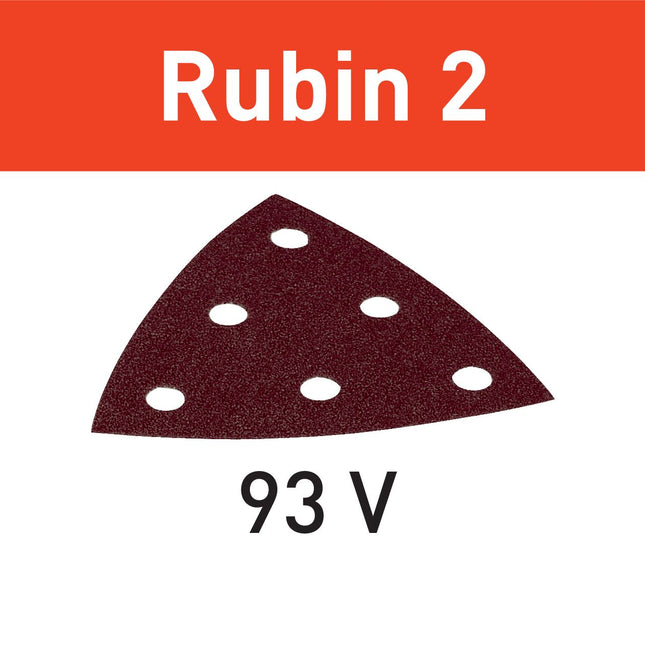Festool STF V93/6 P150 RU2/50 hoja de lija Ruby 2 (499166) para RO 90 DX, DX 93, RS 300, RS 3, LRS 93 (zapata de lijado de hierro)