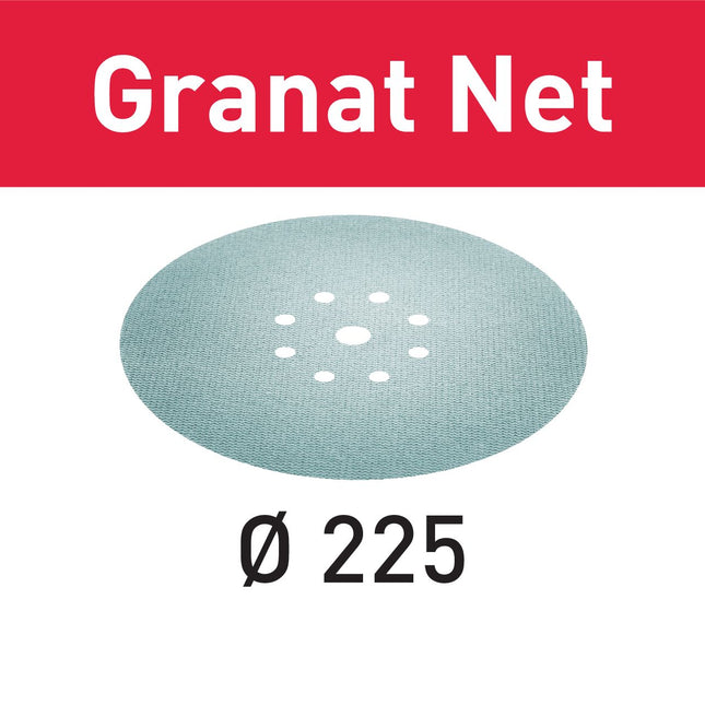 Festool STF D225 P150 GR NET/25 malla abrasiva Granate Net (203315) para lijadoras de cuello largo PLANEX LHS 2 225 EQ(I), PLANEX 225 EQ, PLANEX LHS-E 225 easy, PLANEX LHS 2-M 225 EQ