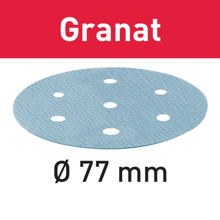 Disco abrasivo Festool STF D77/6 P180 GR/50 granate (497408) para LEX 3 77