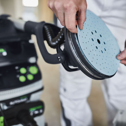 Disco de lijado Festool STF D225/128 P240 GR/5 granate (205668) para lijadoras de cuello largo PLANEX LHS 2 225 EQ(I), PLANEX 225 EQ, PLANEX LHS-E 225 easy, PLANEX LHS 2-M 225 EQ