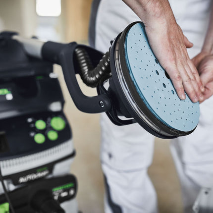 Disco de lijado Festool STF D225/128 P240 GR/5 granate (205668) para lijadoras de cuello largo PLANEX LHS 2 225 EQ(I), PLANEX 225 EQ, PLANEX LHS-E 225 easy, PLANEX LHS 2-M 225 EQ