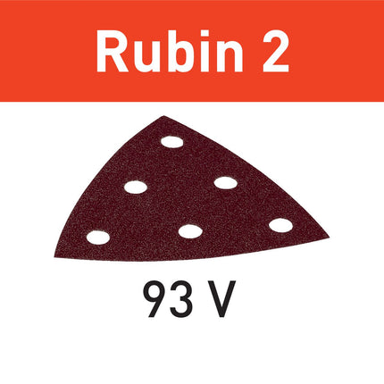 Festool STF V93/6 P60 RU2/50 Feuille abrasive Ruby 2 (499162) pour RO 90 DX, DX 93, RS 300, RS 3, LRS 93 (patin de ponçage en fer)