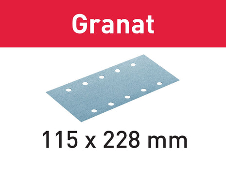 Festool STF 115X228 P60 GR/50 tiras de lijado granate (498945) para RS 200, RS 2, RS 100, RS 100 C, RS 1, RS 1 C, HSK-A 115 x 226