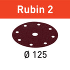 Disco abrasivo Festool STF D125/8 P80 RU2/50 Ruby 2 (499095) para RO 125, ES 125, ETS 125, ETSC 125, ES-ETS 125, ES-ETSC 125, ETS EC 125, LEX 125