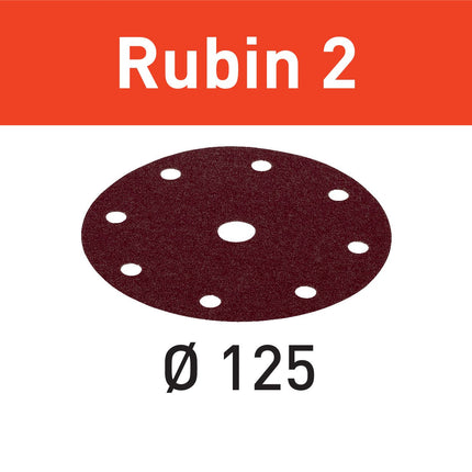 Disco abrasivo Festool STF D125/8 P80 RU2/50 Ruby 2 (499095) para RO 125, ES 125, ETS 125, ETSC 125, ES-ETS 125, ES-ETSC 125, ETS EC 125, LEX 125