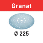 Disco de lijado Festool STF D225/128 P80 GR/5 granate (205665) para lijadoras de cuello largo PLANEX LHS 2 225 EQ(I), PLANEX 225 EQ, PLANEX LHS-E 225 easy, PLANEX LHS 2-M 225 EQ
