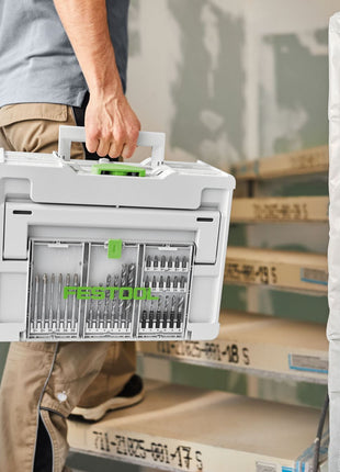 Festool BKS SYS3 Cassette de puntas CE de 50 mm (577400) para taladro/atornillador de batería Festool y taladro de percusión inalámbrico con soporte FastFix y portaherramientas WH-CE CENTROTEC