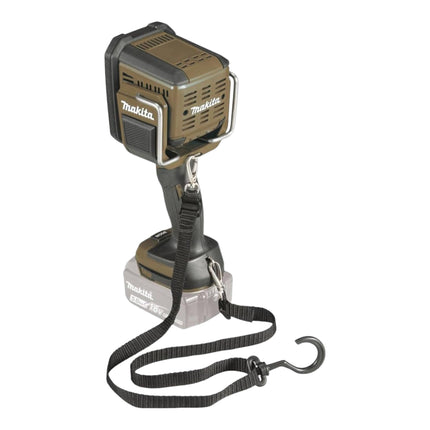 Foco de mano inalámbrico Makita DML 812 SG 18 V 1250 lm LED verde oliva outdoor adventure special edition + 2x batería recargable 6,0 Ah + cargador