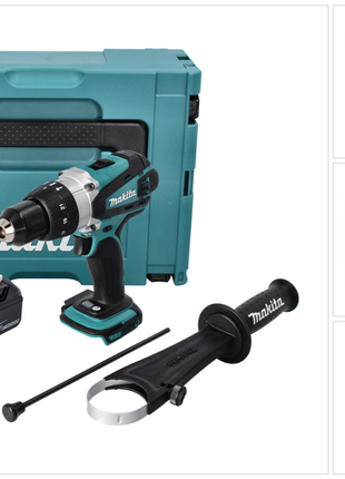 Taladro percutor inalámbrico Makita DHP 458 M1J 18 V 91 Nm + 1x batería 4,0 Ah + Makpac - sin cargador