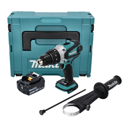 Taladro de percusión sin cable Makita DHP 458 M1J 18 V 91 Nm + 1x batería recargable 4,0 Ah + Makpac - sin cargador