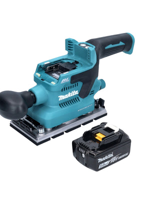 Makita DBO 380 T1 akumulatorowa szlifierka oscylacyjna 18 V 93 x 185 mm bezszczotkowa + 1x akumulator 5,0 Ah - bez ładowarki